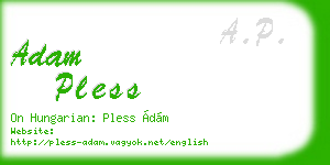 adam pless business card